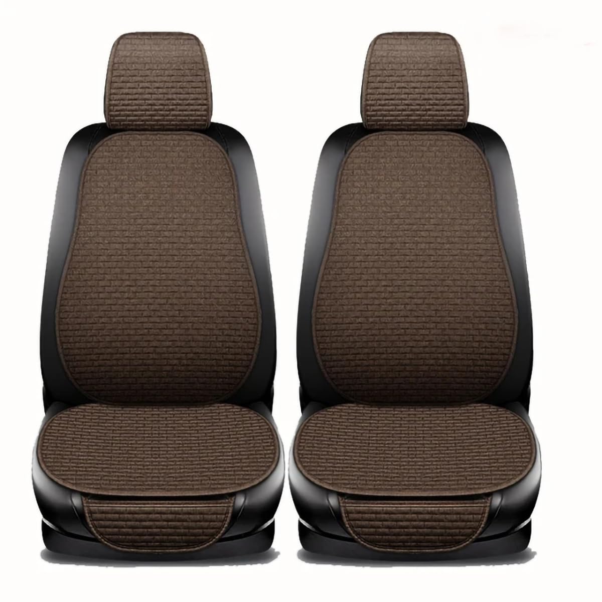 Autositzbezug-Set für Peugeot 5008 2017-2023, Schutzpolster für Vorder-/Rücksitze,rutschfest/atmungsaktiv,Material: Leinen,C-Coffee-2 Set Front von Spulhc