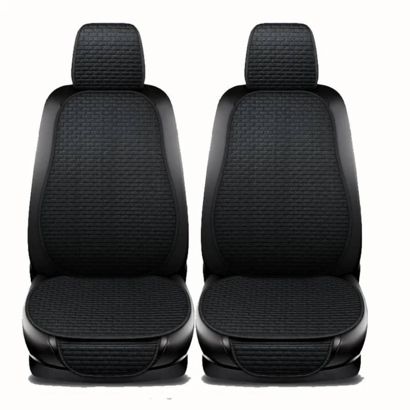 Autositzbezug-Set für Suzuki Kizashi 2010-2019, Schutzpolster für Vorder-/Rücksitze,rutschfest/atmungsaktiv,Material: Leinen,B-Black-2 Set Front von Spulhc