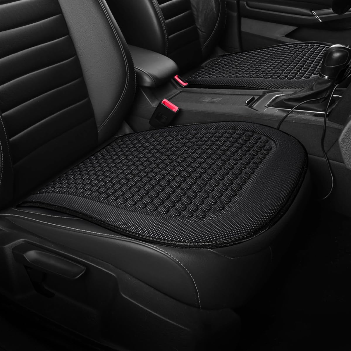 Autositzbezug für Suzuki SX4 Hatchback 2007-2018, kühles Sitzkissen aus Eisseide, kühlendes/atmungsaktives Kissen,E-black-2 Cushion von Spulhc