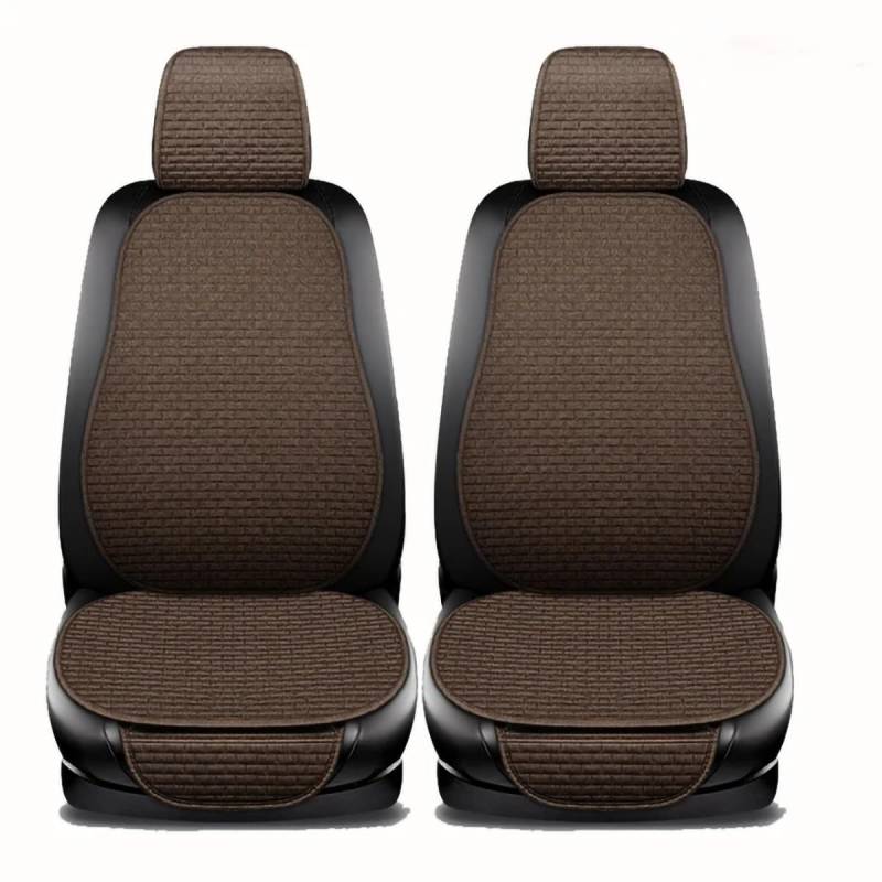 Spulhc Autositzbezug-Set für Mercedes Benz C class W206 2021-2023, Schutzpolster für Vorder-/Rücksitze,rutschfest/atmungsaktiv,Material: Leinen,C-Coffee-2 Set Front von Spulhc