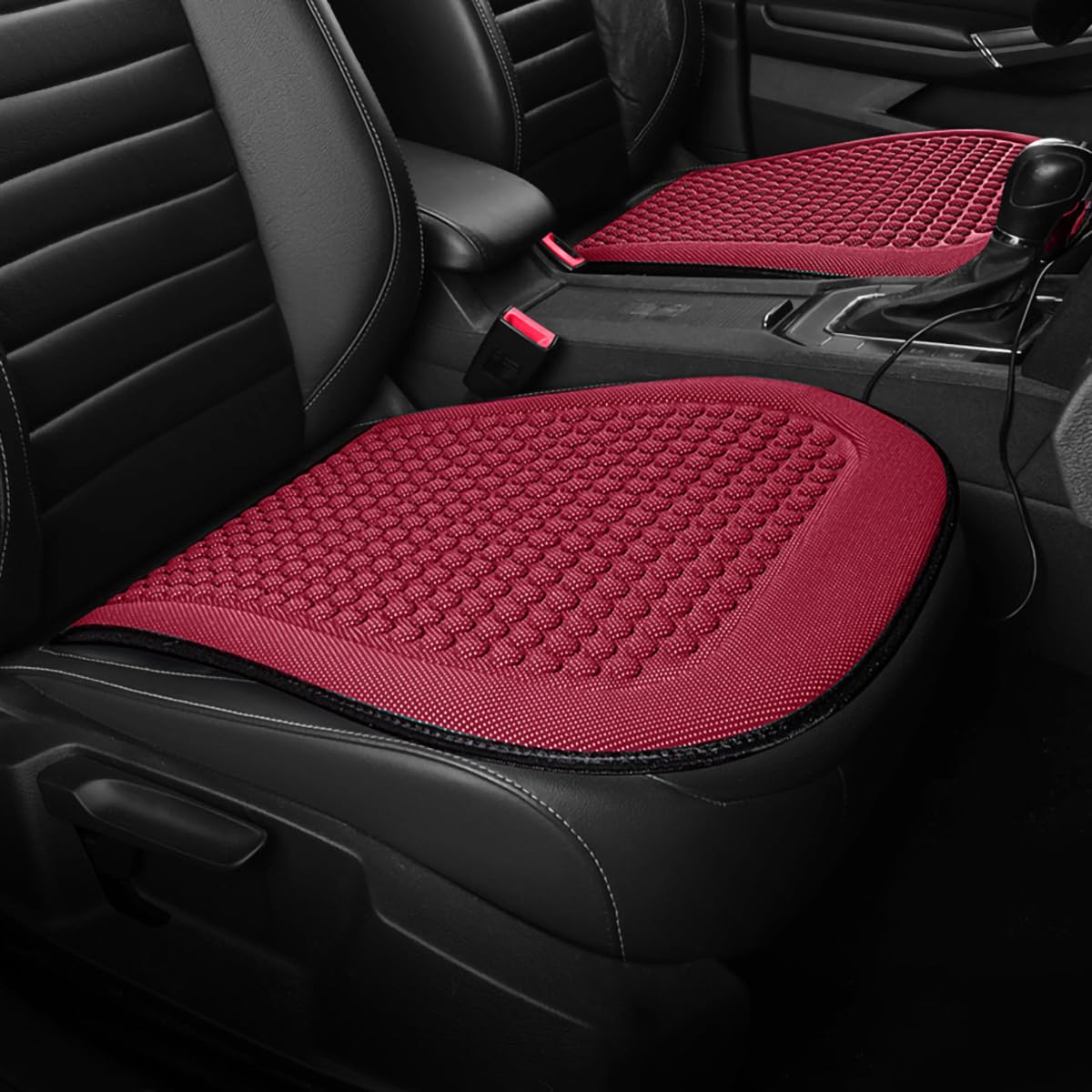Spulhc Autositzbezug für BMW X4 G02 MK2 2019 2020 2021 2022, kühles Sitzkissen aus Eisseide, kühlendes/atmungsaktives Kissen,C-red-2 Cushion von Spulhc