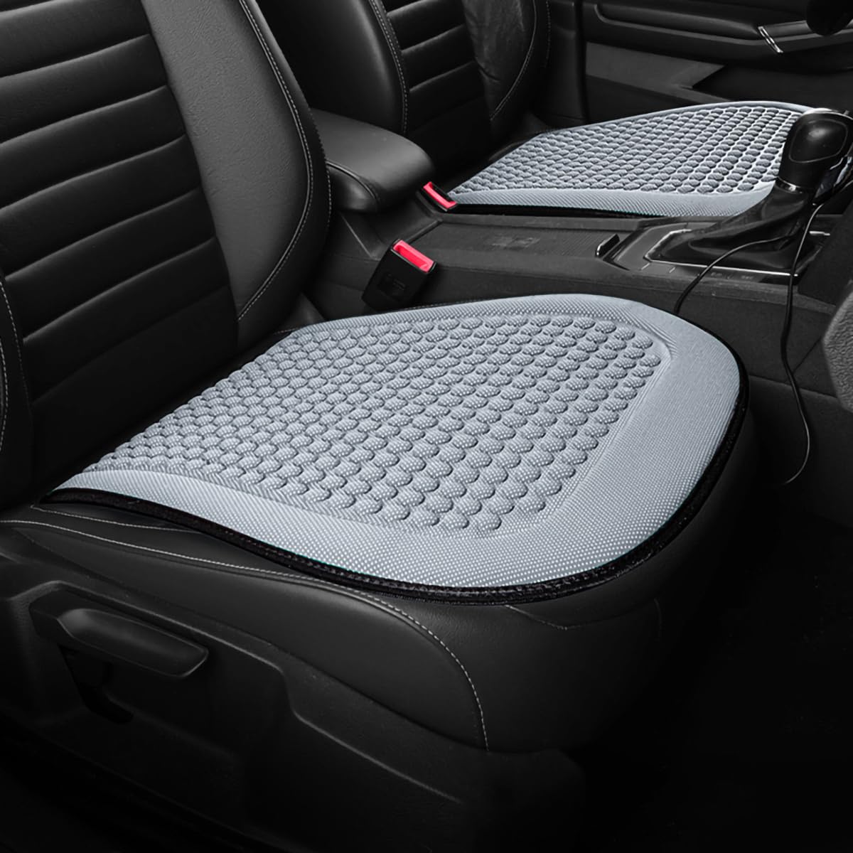 Spulhc Autositzbezug für Hyundai Verna 2010-2016, kühles Sitzkissen aus Eisseide, kühlendes/atmungsaktives Kissen,A-gray-2 Cushion von Spulhc