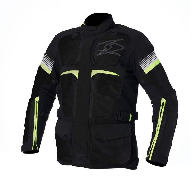 Spyke Motorradjacke Touren ÄQUATOR DRY TECNO Farbe anthrazit/schwarz/Leuchtstoff/gelb, Größe 48 von Spyke