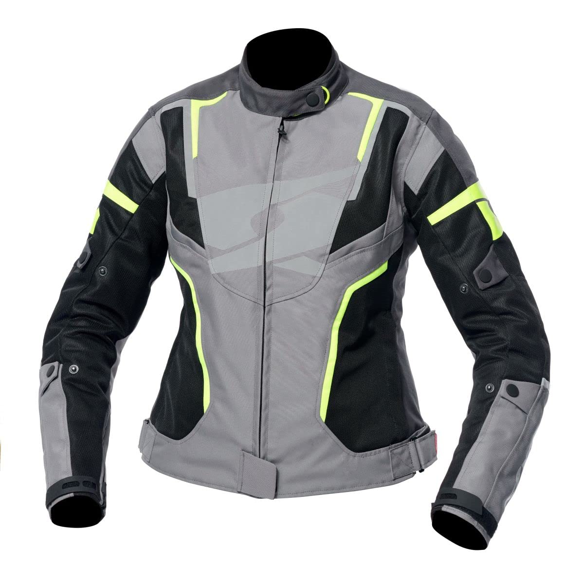 Spyke Motorradjacke Touren AIRMASTER Lady Farbe schwarz/Leuchtstoff/grau/gelb, Größe 42 von Spyke