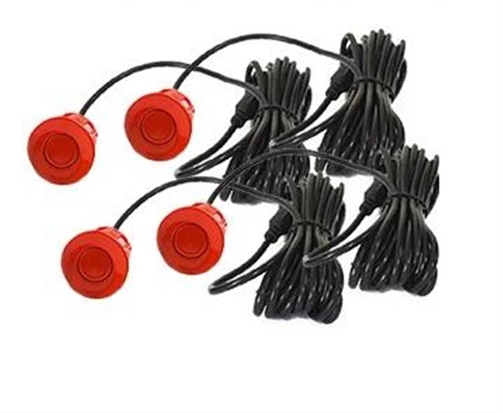 4 Sensoren Summer 22mm Auto Parkplatz Sensor Kit Reverse Backup Radar Ton Alarm Anzeige Sonde System 12V Hinten Vorne Umkehr Radarsensor(Rot) von Sqnbra