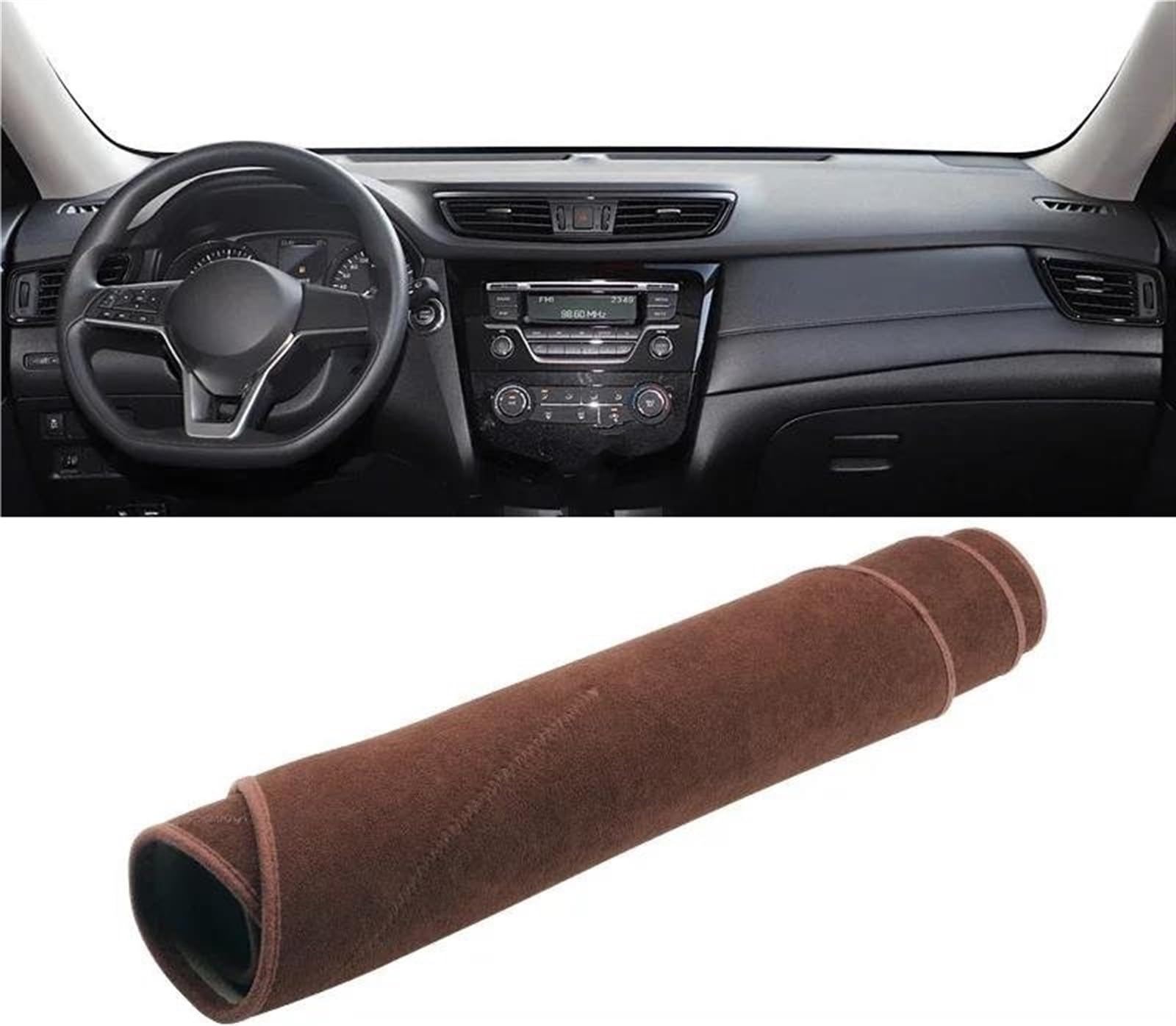 Armaturenbrett-Pad Auto-Armaturenbrett-Abdeckung, Sonnenschutz, Teppiche, Matte Für Nissan Für X-Trail T32 2014 2015 2016 2017 2018 2019 2020(B Brown LHD) von Sqnbra