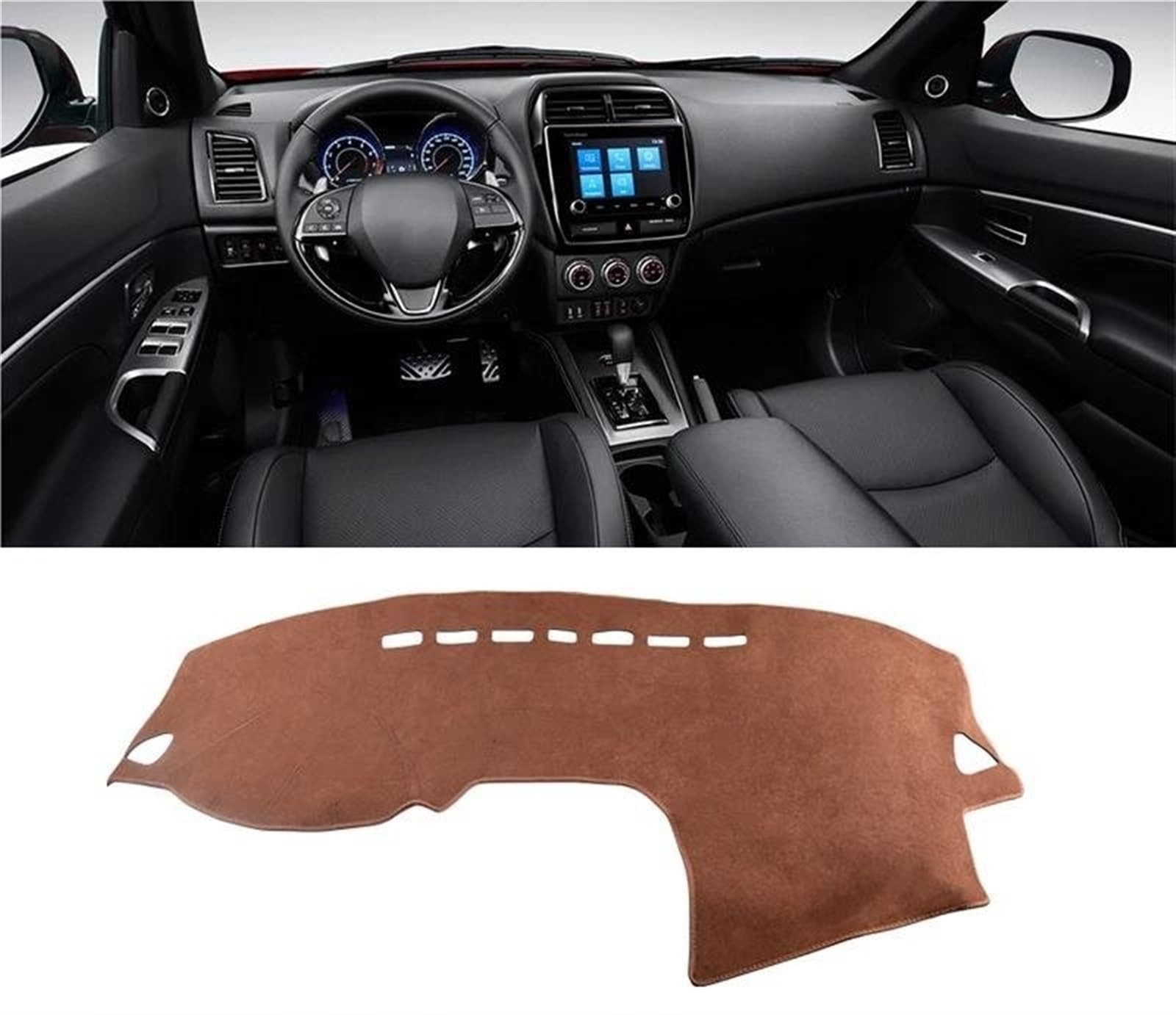 Armaturenbrett-Pad Auto-Armaturenbrett-Abdeckung, Sonnenschutz Für Mitsubishi Für ASX Für RVR Für Outlander Für Sport 2010–2018 2019 2020 2021 2022(B LHD Brown) von Sqnbra