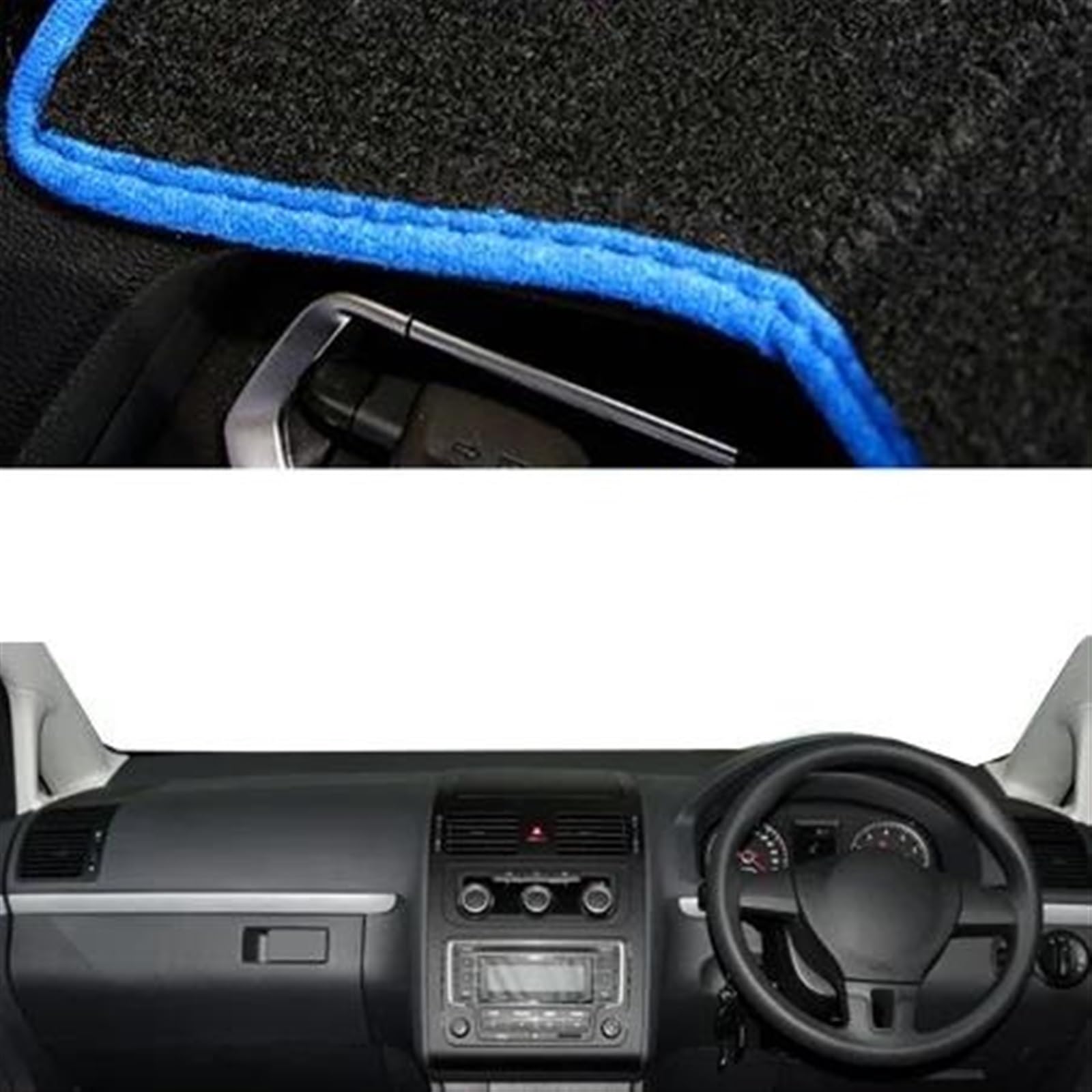 Armaturenbrett-Pad Auto Armaturenbrett Abdeckung Dash Matte Für VW Für Touran 2003 2004-2009 2010 2011 2012 2013 2014 2015 Pad Sonnenschutz Auto Styling(Blue RHD) von Sqnbra