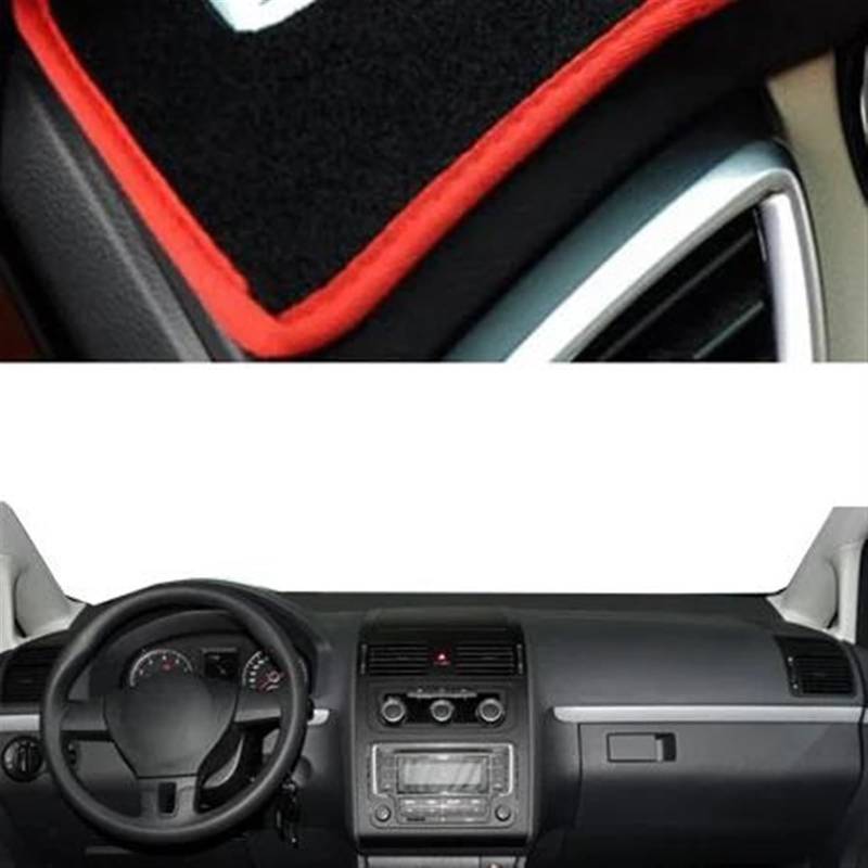 Armaturenbrett-Pad Auto Armaturenbrett Abdeckung Dash Matte Für VW Für Touran 2003 2004-2009 2010 2011 2012 2013 2014 2015 Pad Sonnenschutz Auto Styling(Red LHD) von Sqnbra