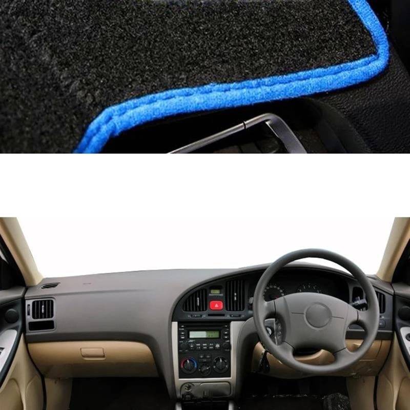 Armaturenbrett-Pad Auto Dashboard Abdeckung Dash Matte Teppich Für Hyundai Für Elantra XD 2001 2002 2003 2004 2005 2006 Dashmat Sonnenschirm(Blue RHD) von Sqnbra