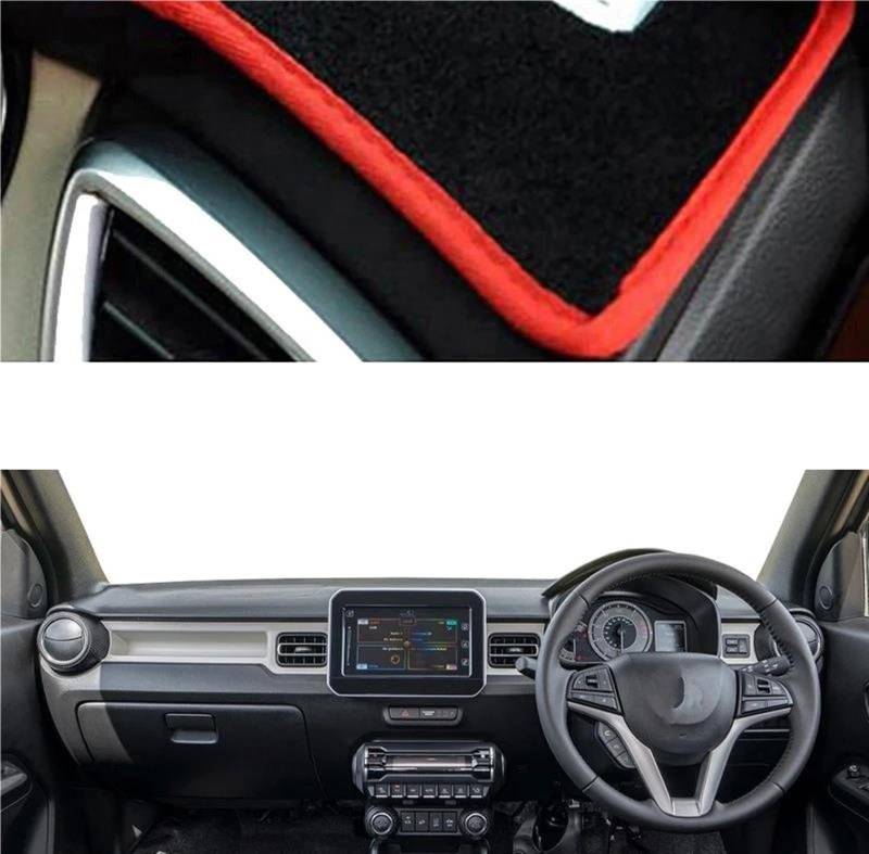 Armaturenbrett-Pad Auto Dashboard Abdeckung Für Suzuki Für Ignis 2016-2018 2019 2020 2021 2022 2023 2024 Center Konsole Schutz Teppich Dashmat(RHD-Red) von Sqnbra