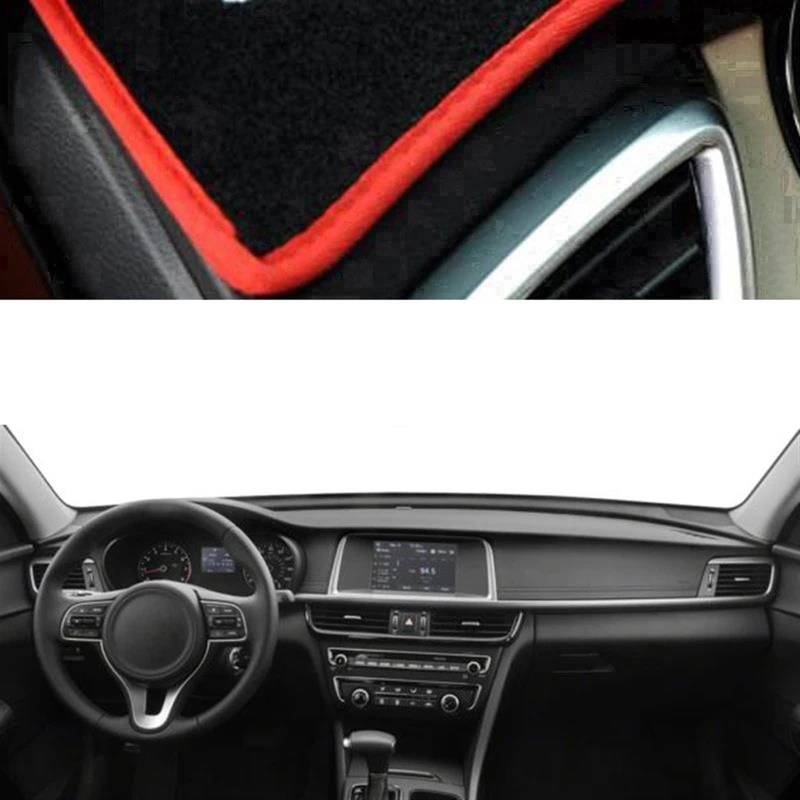 Armaturenbrett-Pad Auto Innere Dashboard Abdeckung Für KIA Für Optima JF Für K5 JF 2016 2017 2018 2019 2020 Dash Matte Teppich(Red LHD) von Sqnbra