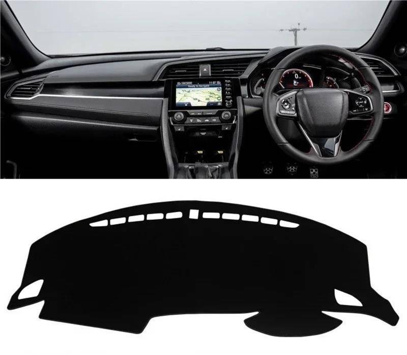 Armaturenbrett-Pad Für Civic X 10th 2016 2017 2018 2019 2020 Auto Dashboard Abdeckung Dash Matte Sonnenschutz Nicht-Slip Pad(A Black Side RHD) von Sqnbra