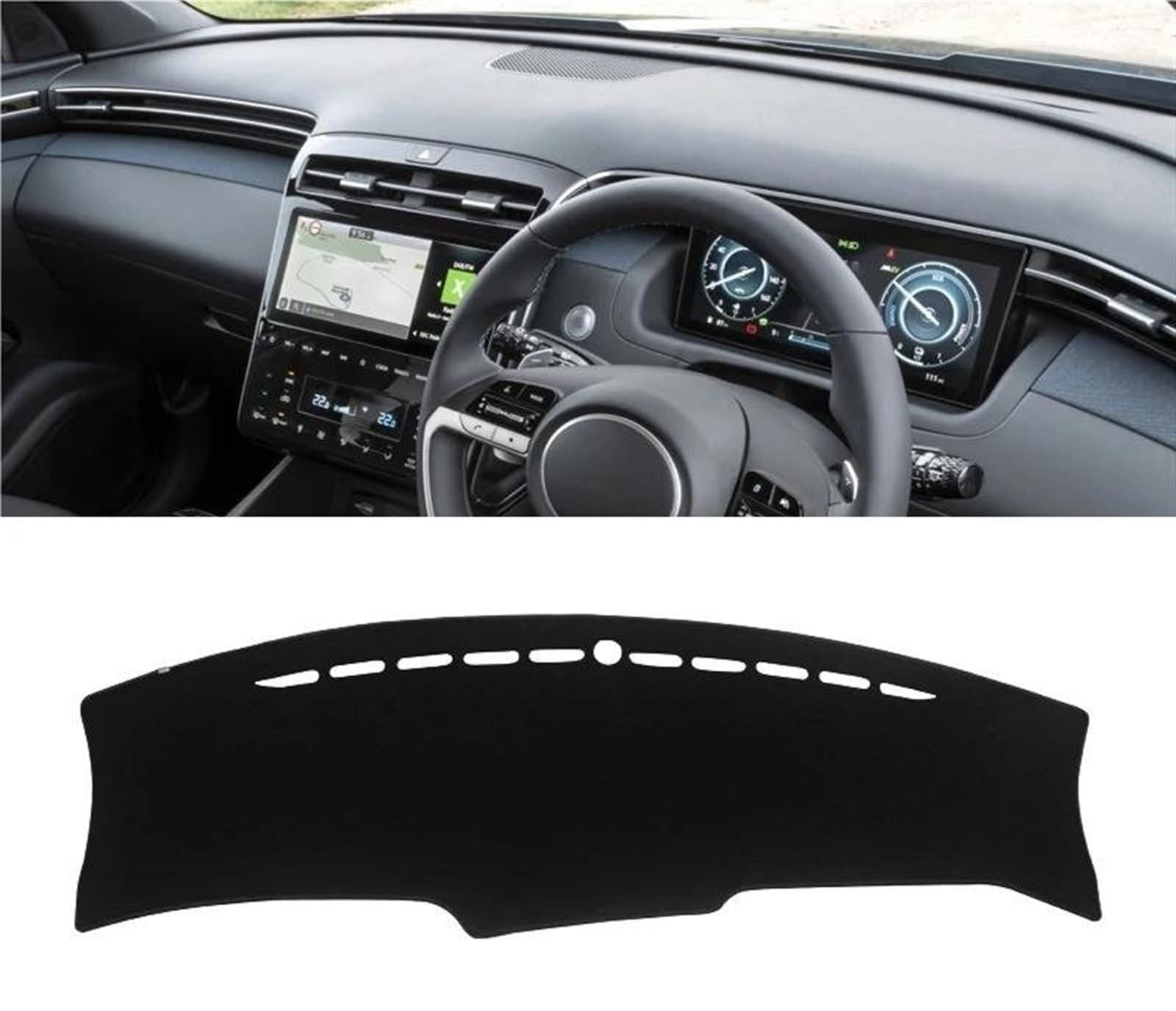 Armaturenbrett-Pad Für Hyundai Für Tucson NX4 2021 2022 2023 2024 Auto Dashboard Abdeckung Sonnenschutz Matte Vermeiden Licht Pads(A RHD Black Side) von Sqnbra