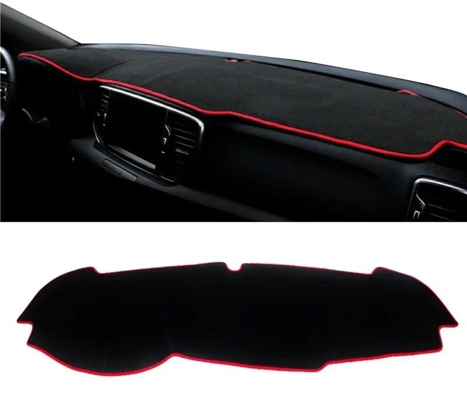 Armaturenbrett-Pad Für Kia Für Sportage 4 QL 2016 2017 2018 2019 2020 2021 Auto-Armaturenbrett-Sonnenschutzabdeckung Instrumententafelmatte Unterlage(A LHD Red Side) von Sqnbra