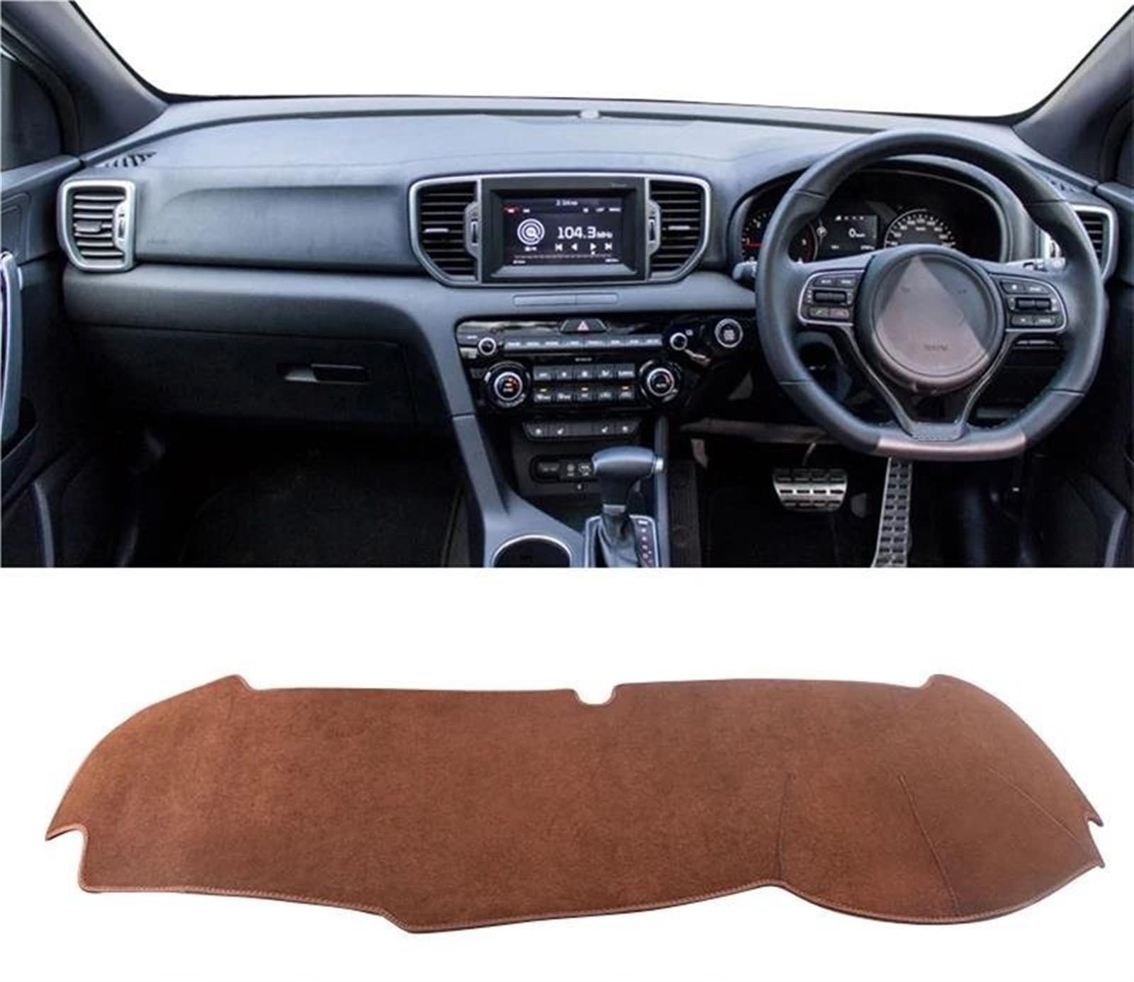 Armaturenbrett-Pad Für Kia Für Sportage 4 QL 2016 2017 2018 2019 2020 2021 Auto Armaturenbrettabdeckung Vermeiden Sie Lichtmatte Instrumententafelteppiche(B RHD Brown) von Sqnbra