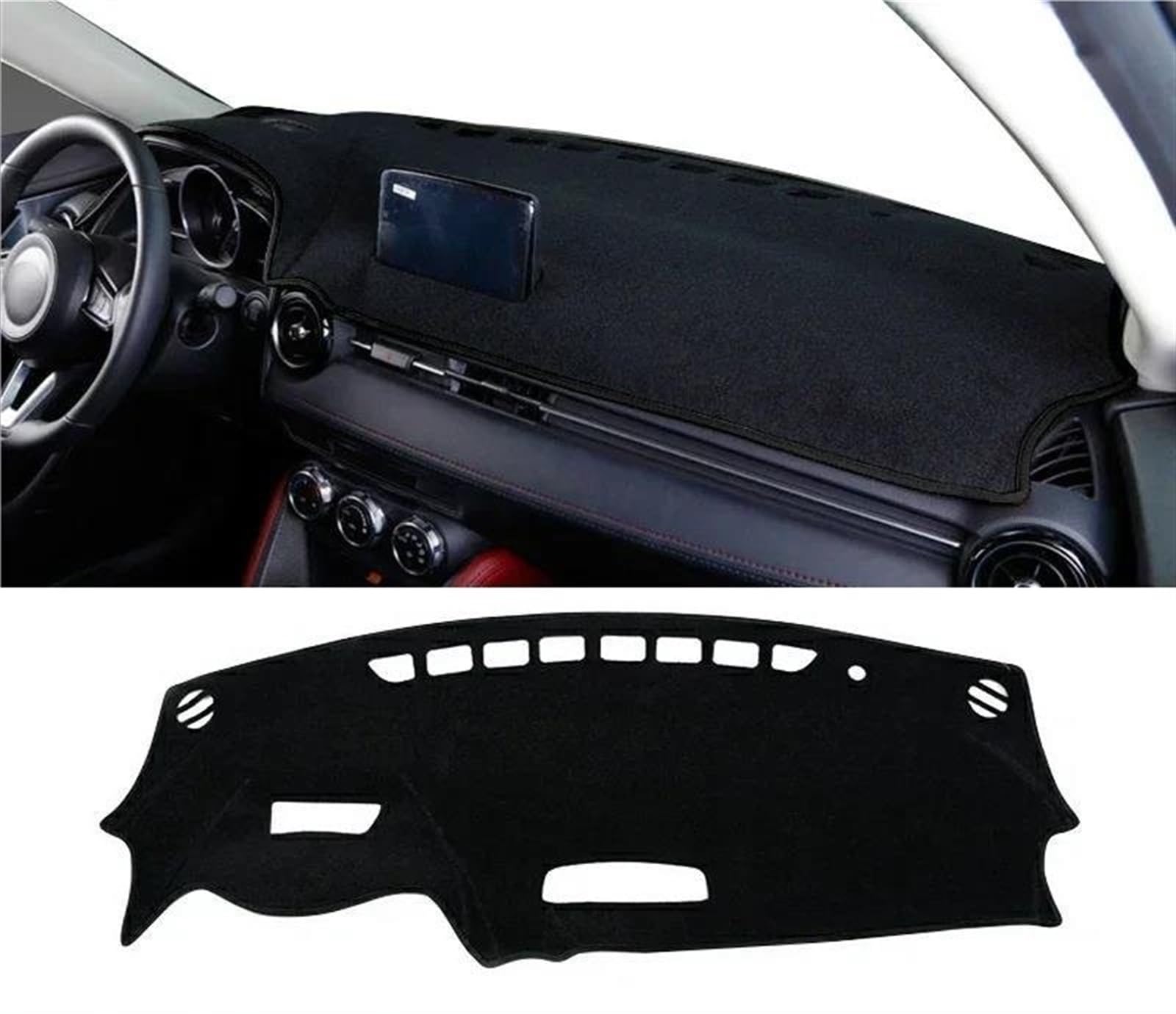 Armaturenbrett-Pad Für Mazda Für CX-3 2014 2015 2016 2017 2018 2019 2020 2021 2022 2023 Auto-Armaturenbrett-Sonnenschutz-Abdeckungsmatte Rutschfestes Pad(A LHD Black Side) von Sqnbra