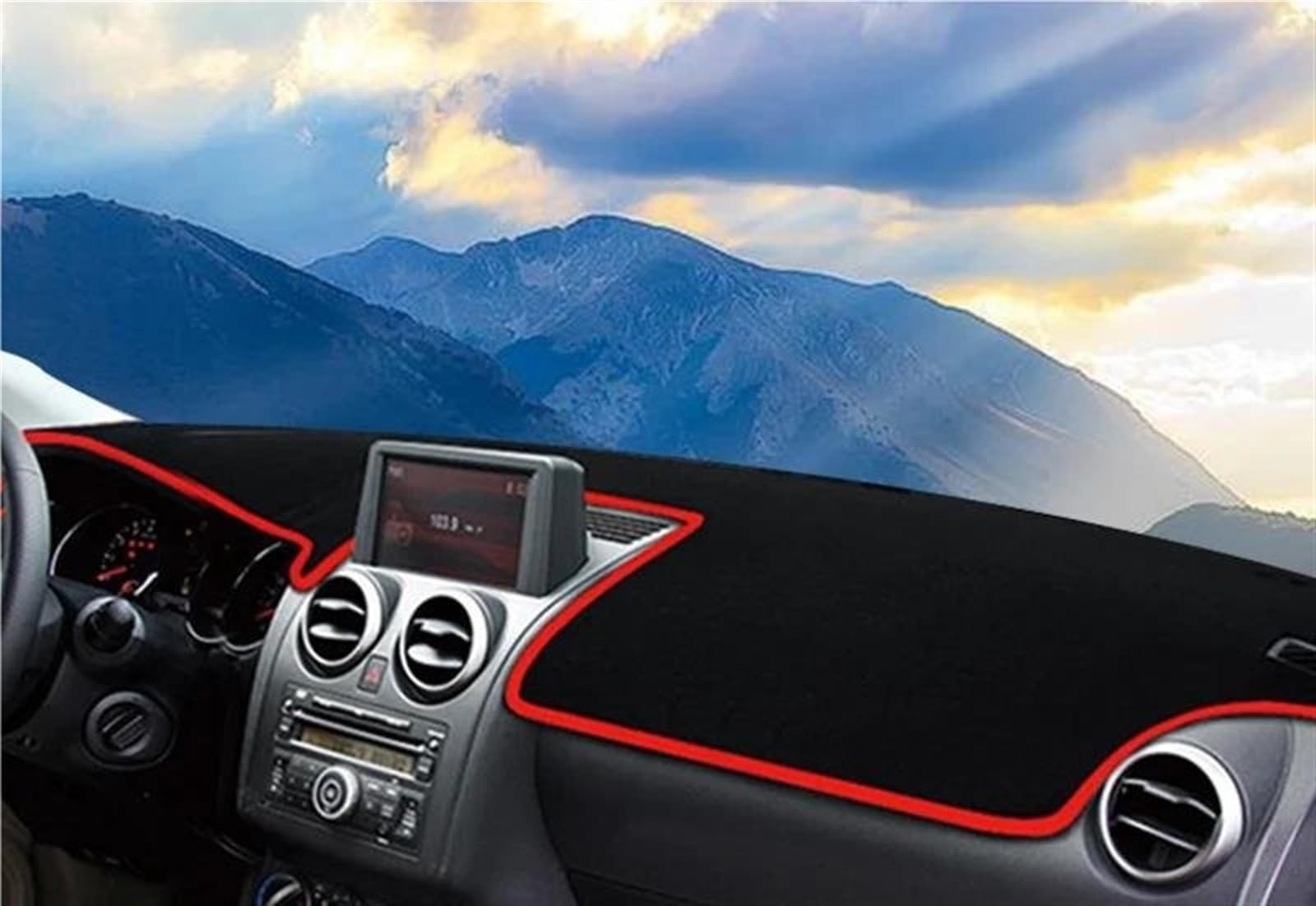 Armaturenbrett-Pad Für Nissan Für Qashqai J10 2008 2009 2010 2011 2012 2013 Auto Armaturenbrett Abdeckung Sonnenschutz Matten Vermeiden Licht Pads(with Display Red) von Sqnbra