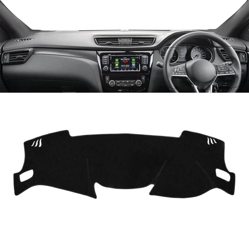 Armaturenbrett-Pad Für Nissan Für Qashqai J11 2014 2015 2016 2017 2018 2019 2020 Auto-Armaturenbrett-Abdeckung, Instrumenten-Teppich-Armaturenbrett-Matte(A RHD Black Side) von Sqnbra