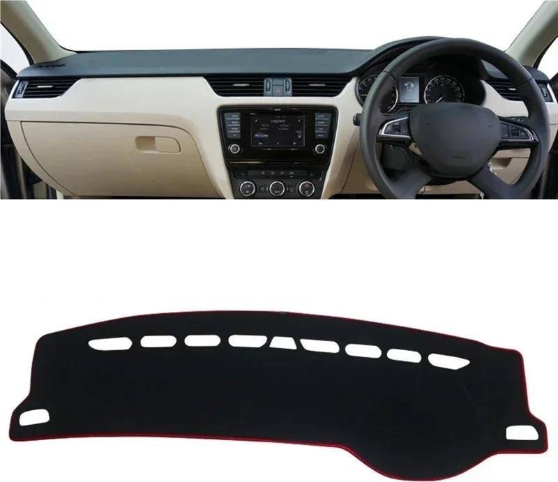 Armaturenbrett-Pad Für Skoda Für Octavia A7 MK3 5E 2013 2014 2015 2016 2017 2018 2019 Auto-Armaturenbrett-Sonnenschutz-Abdeckungsmatte Unterlage(A RHD Red Side) von Sqnbra