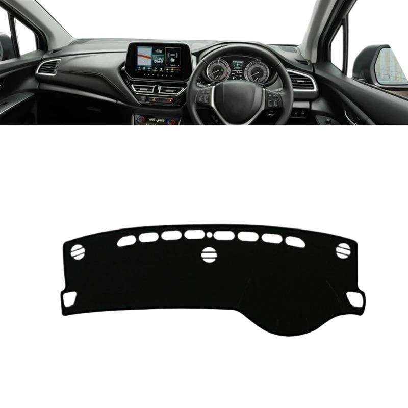 Armaturenbrett-Pad Für Suzuki Für S-Cross MK3 2022 2023 2024 Auto-Armaturenbrett-Abdeckung, Sonnenschutz, Lichtschutzmatte, Instrumententafel-Teppich(A RHD Black Side) von Sqnbra