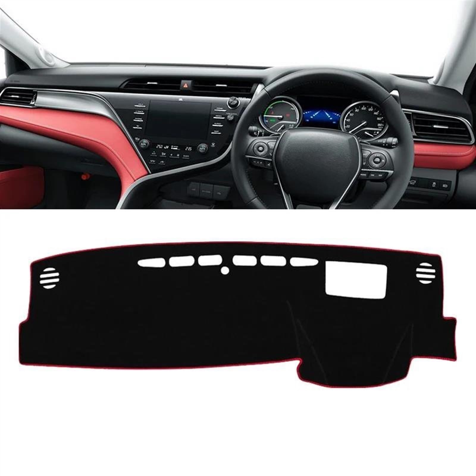 Armaturenbrett-Pad Für Toyota Für Camry XV70 2018 2019 2020 2021 2022 2023 2024 Auto Dashboard Abdeckung Dash Matte Sonnenschutz Pad Zubehör(A RHD Red Side) von Sqnbra