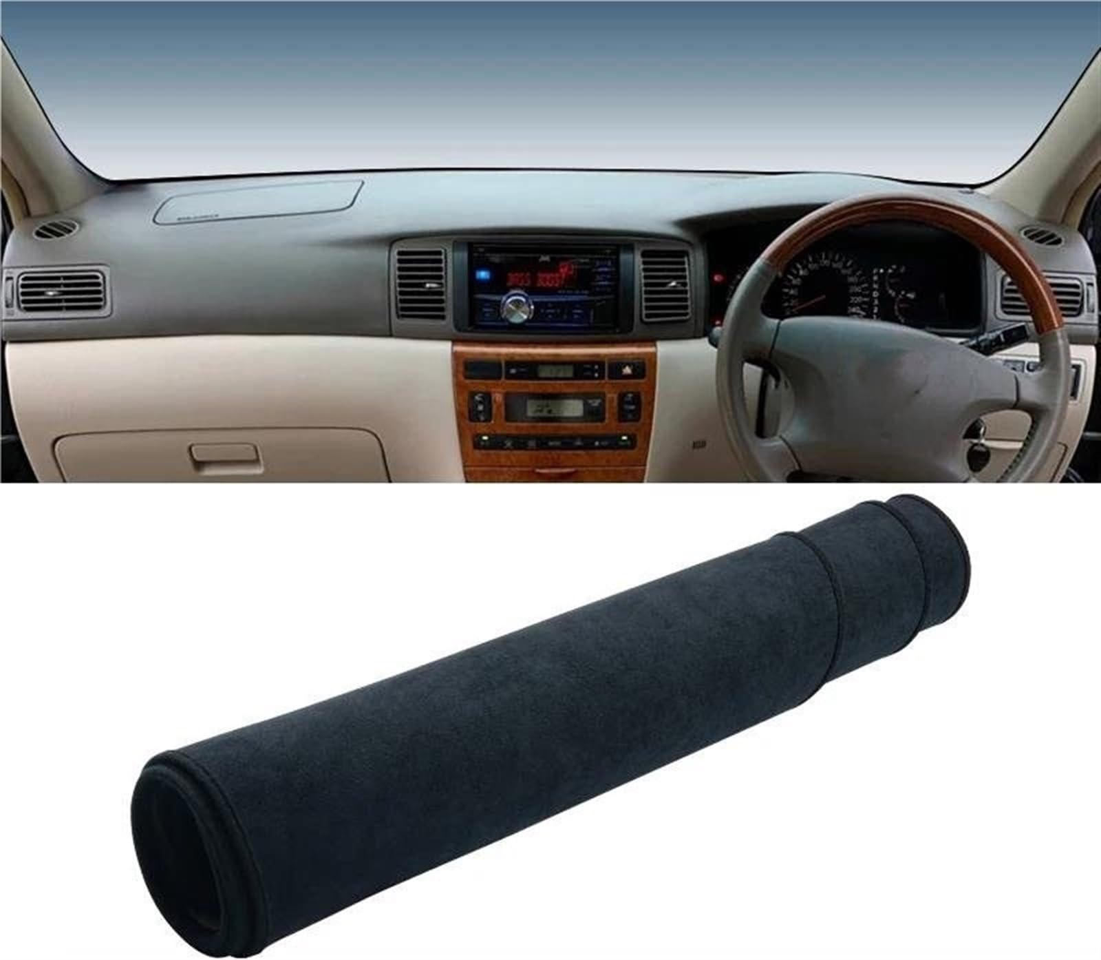 Armaturenbrett-Pad Für Toyota Für Corolla IX E120 E130 2001-2004 2005 2006 2007 Auto Armaturenbrett Abdeckung Sonnenschutz Vermeiden Licht Matte Pad(B RHD Black) von Sqnbra