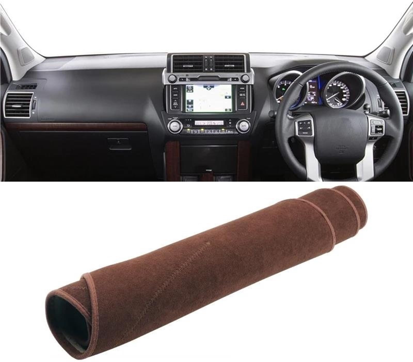 Armaturenbrett-Pad Für Toyota Für Land Für Cruiser Für Prado 150 FJ150 2010-2017 2018 2019 2020 Auto Armaturenbrettabdeckung Armaturenbrettmatte Unterlage(B Brown RHD) von Sqnbra