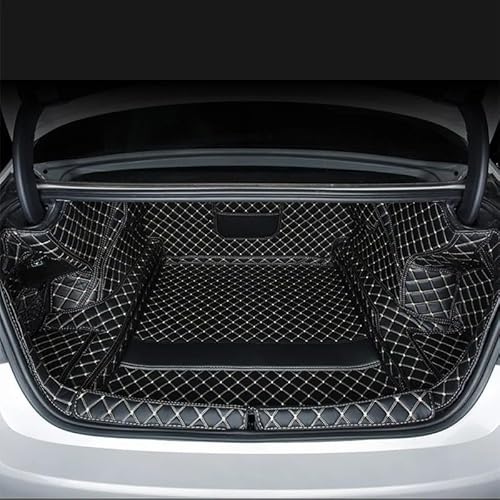 Auto Kofferraummatte Für 5 Serie G30 2019 2020 520 530 525 540 535 Kofferraum Gepäck Hinten Teppich Teppich Leder Kofferraum Matte Cargo-Liner Kofferraum schutzmatte(Black Beige Wire 1) von Sqnbra