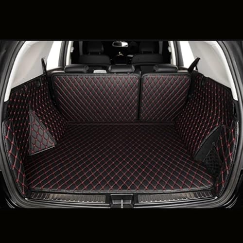 Auto Kofferraummatte Für Genesis GV70 2020 2021 2022 2023 Custom Car Stamm Matte Auto Zubehör Boot Pads Cargo-Liner Teppich Kofferraum schutzmatte(Black with red) von Sqnbra