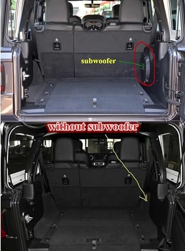 Auto Kofferraummatte Für Jeep Für Wrangler JL 4 Tür 2022-2018 Auto Stamm Matten Langlebige Cargo-Liner Boot Teppiche Für Wrangler 2021 Kofferraum schutzmatte(A Black with beige) von Sqnbra