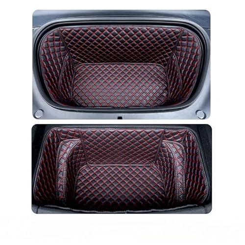 Auto Kofferraummatte Stamm Matte Vorne Und Hinten Voll Surround Auto Styling Cargo-Liner Matte Für 2021 2022 2023 Für Tesla Für Modell Y Kofferraum schutzmatte(2PCS Black red) von Sqnbra