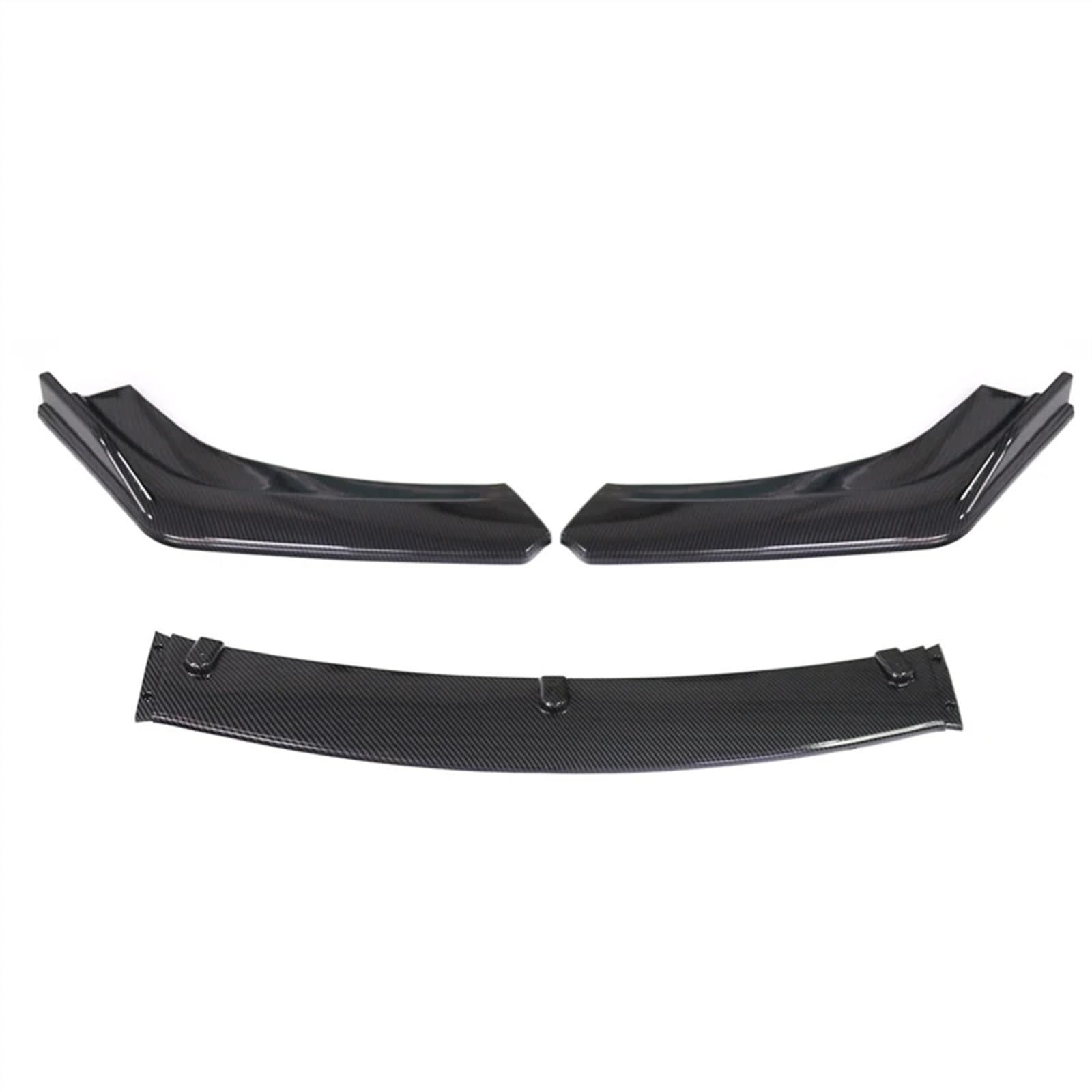 Frontlippe Spoiler 3 STÜCKE Auto Universal Frontstoßstange Lip Body Kit Spoiler Splitter Diffusor Carbon Faser Schwarz Splitter Auto Zubehör ABS Kunststoff Auto Frontstoßstange Spoiler(Kohlefaser) von Sqnbra