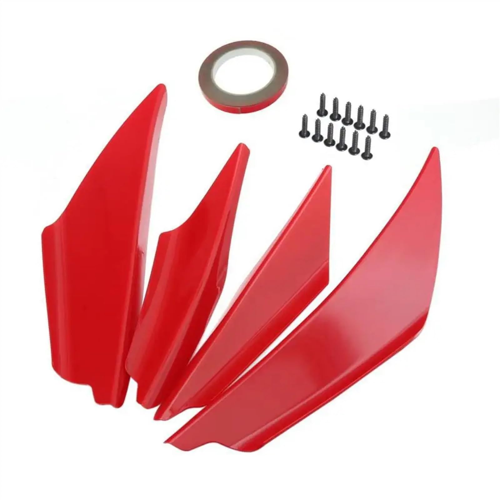 Frontlippe Spoiler 4 Stücke Universal Auto Frontstoßstangen Spoiler Set Kratzleiste Carbon Faser Auto Frontstoßstange Körperlippe Canards Spoiler Splitter Kits Auto Frontstoßstange Spoiler(Rot) von Sqnbra