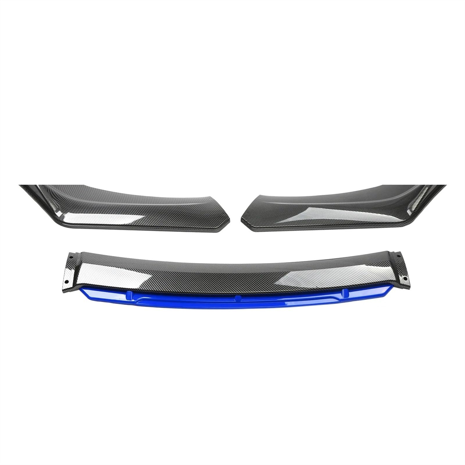 Frontlippe Spoiler Auto Frontspoiler Stoßstange Lip Body Kit Allgemeine 3-abschnitt Front Schaufel Automobil 4-abschnitt Mit Front Spoiler Stoßstange Lip Auto Frontstoßstange Spoiler(Carbon Fiber blue von Sqnbra