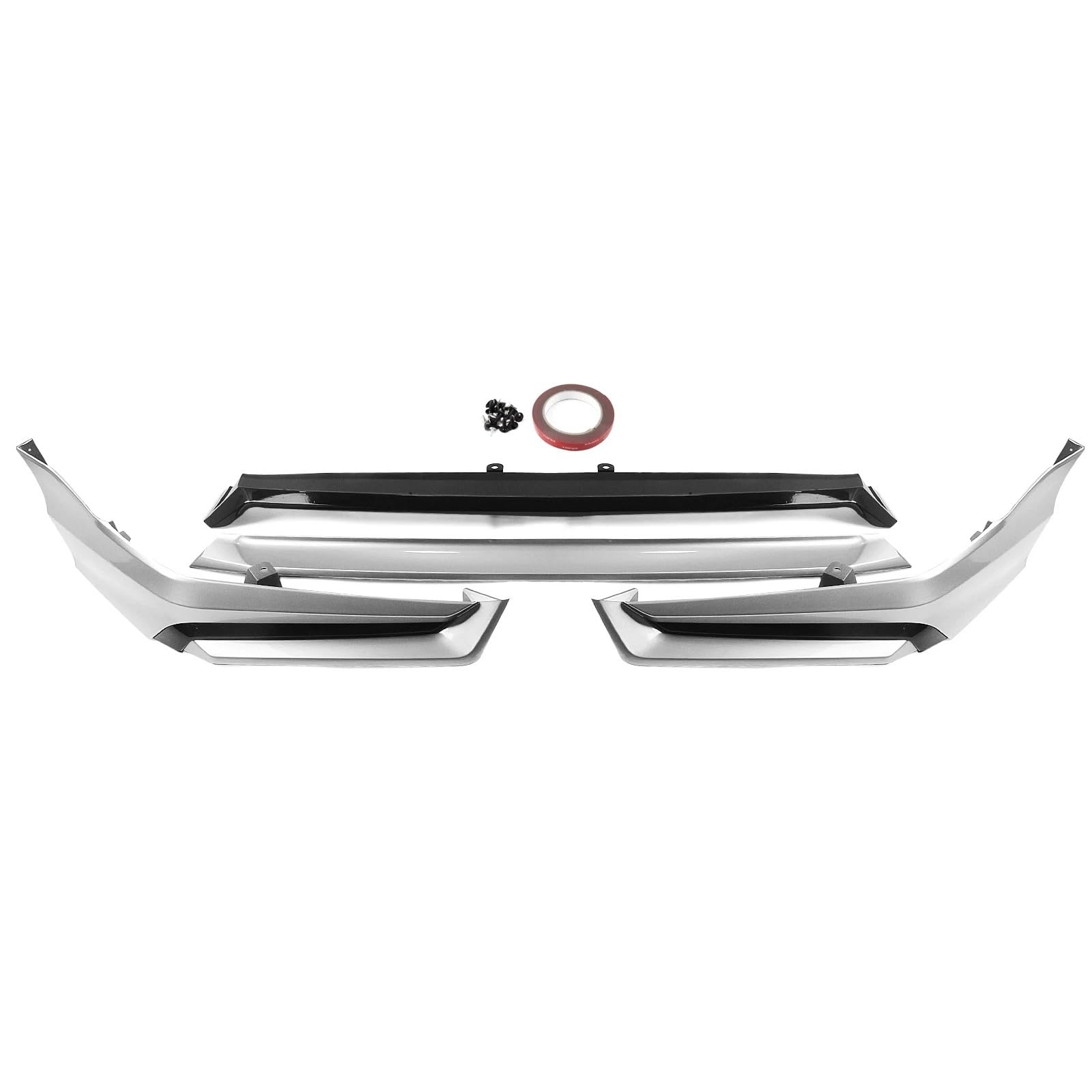 Frontlippe Spoiler Auto Frontspoilerlippe Für Civic 11. Generation 2022 2023 2024 Unterspoiler Splitter Schutzhalterung Klingenschutzabdeckung Zubehör Auto Frontstoßstange Spoiler(Silber) von Sqnbra