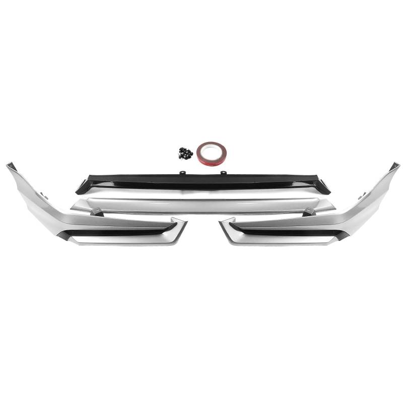 Frontlippe Spoiler Auto Frontspoilerlippe Für Civic 11. Generation 2022 2023 2024 Unterspoiler Splitter Schutzhalterung Klingenschutzabdeckung Zubehör Auto Frontstoßstange Spoiler(Silber) von Sqnbra