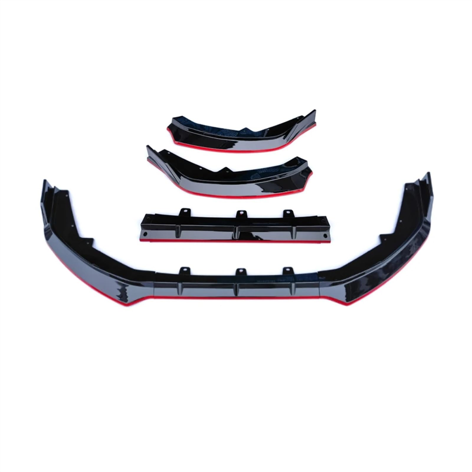 Frontlippe Spoiler Frontspoilerlippe Für Sentra Für Sylphy 2023 2024, Karosserie-Kit, Seitliche Entlüftungsabdeckung, Splitterschutz, Canard-Frontspoilerschutz Auto Frontstoßstange Spoiler(Black Red) von Sqnbra