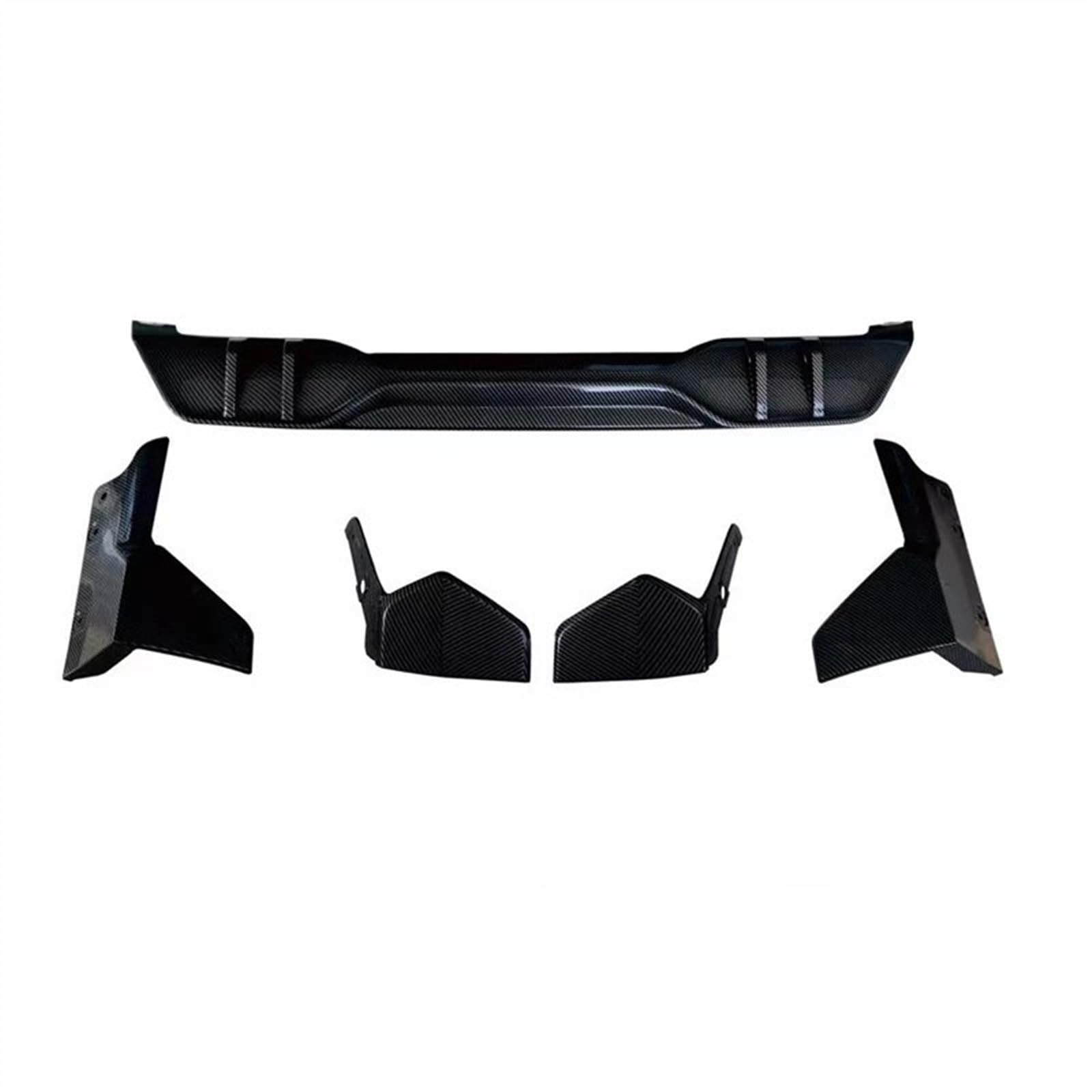 Frontlippe Spoiler Schwarz Glänzender Frontspoiler Und Heckspoilerlippe, Diffusorsplitter Für X5 G05 Tech Sport 2019 2020 2021 2022 Auto Frontstoßstange Spoiler(Kohlefaser-Optik) von Sqnbra