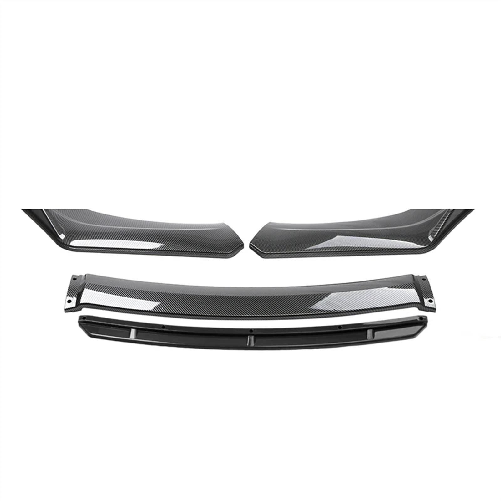 Frontlippe Spoiler Universal 4 STÜCKE Auto Frontspoiler Lippe Kinn Diffusor Body Kit Glänzend Schwarz Carbon Faser Auto Frontspoiler Zubehör Auto Frontstoßstange Spoiler(Carbon with Black) von Sqnbra