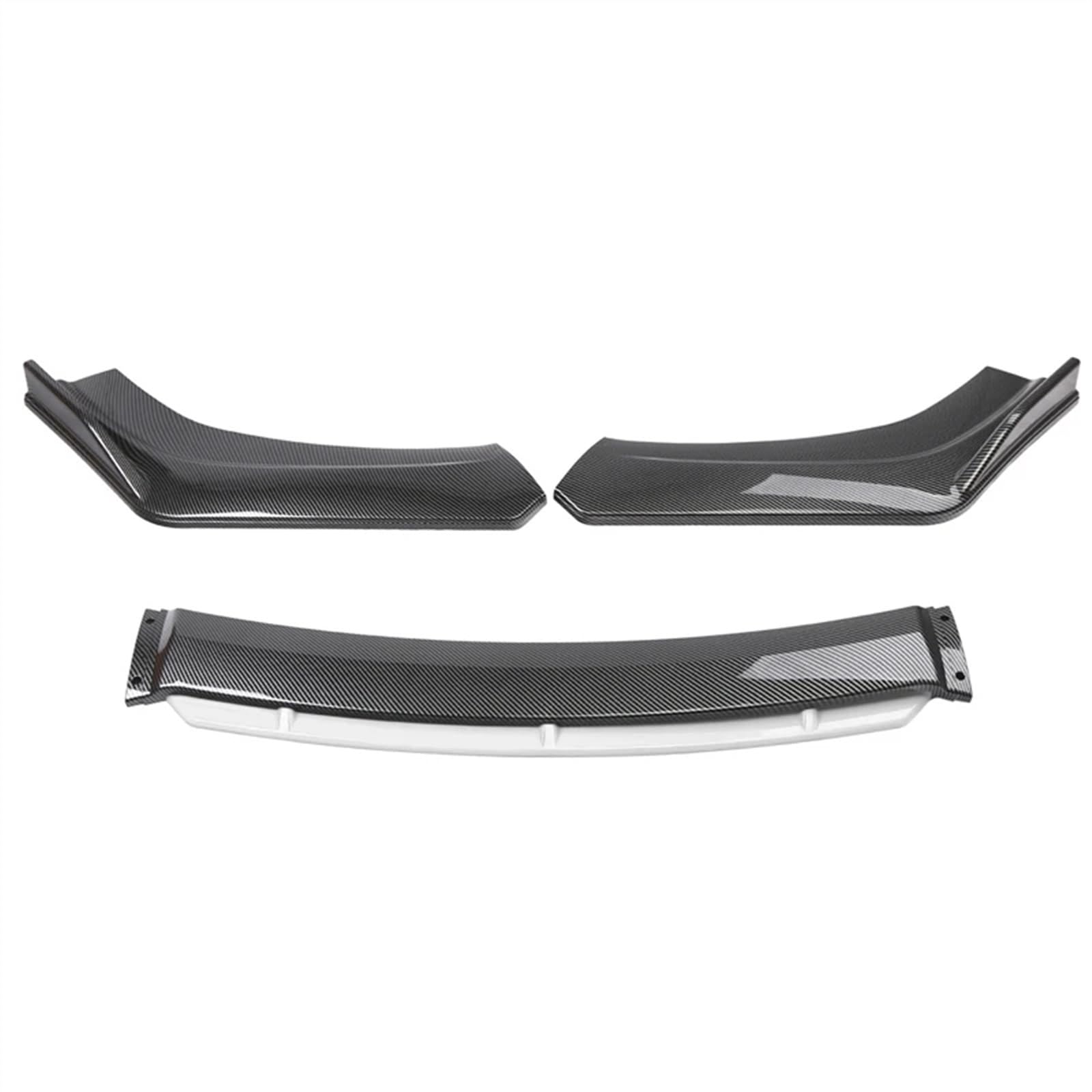 Frontlippe Spoiler Universal 4 STÜCKE Auto Frontspoiler Lippe Kinn Diffusor Body Kit Glänzend Schwarz Carbon Faser Auto Frontspoiler Zubehör Auto Frontstoßstange Spoiler(Carbon with White) von Sqnbra