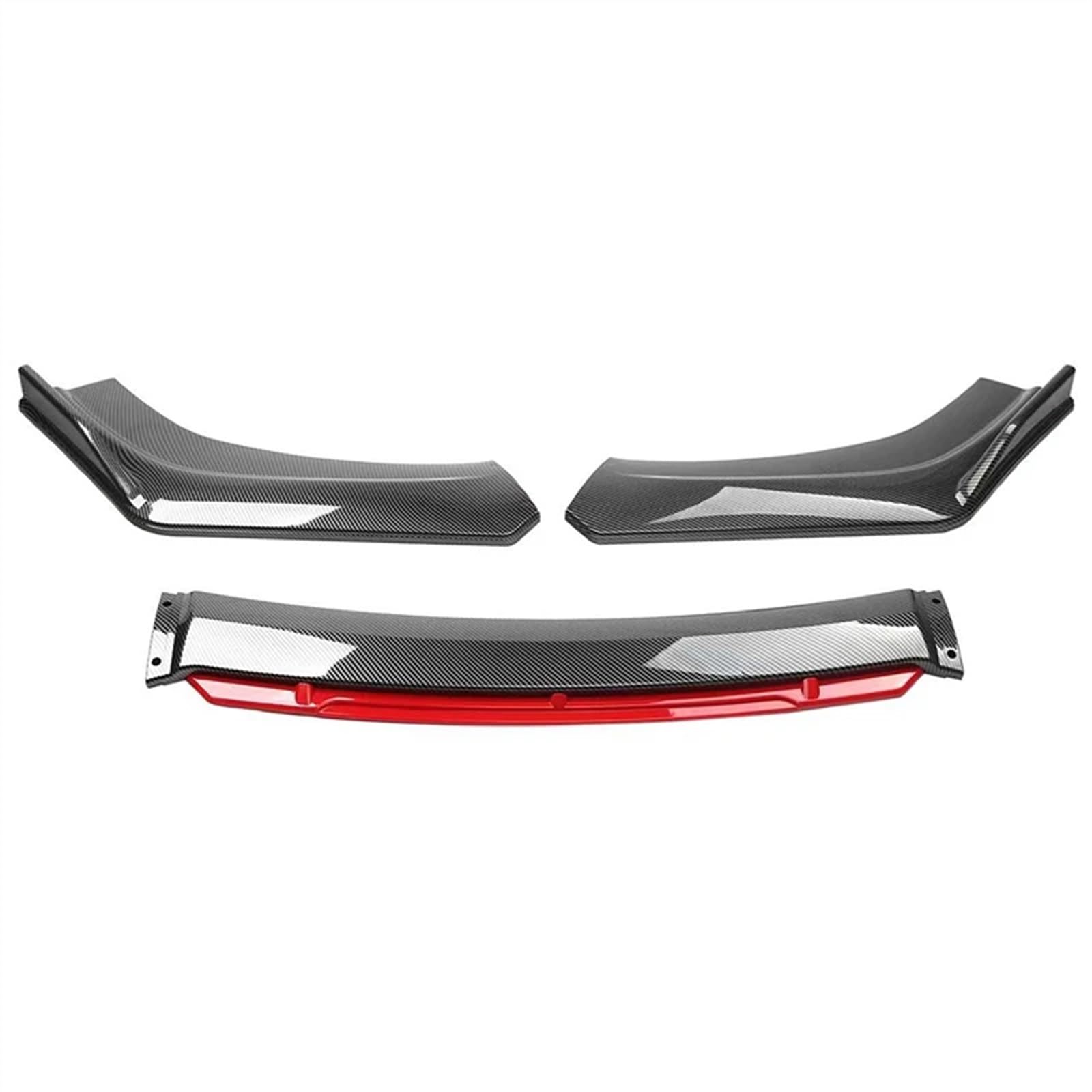 Frontlippe Spoiler Universal Auto Frontstoßstange Frontlippe Spoiler Stoßstange Carbon Schwarz Bedruckte Frontspoiler Stoßstangenkinn Eckenschutz Autozubehör Auto Frontstoßstange Spoiler(Carbon Red) von Sqnbra