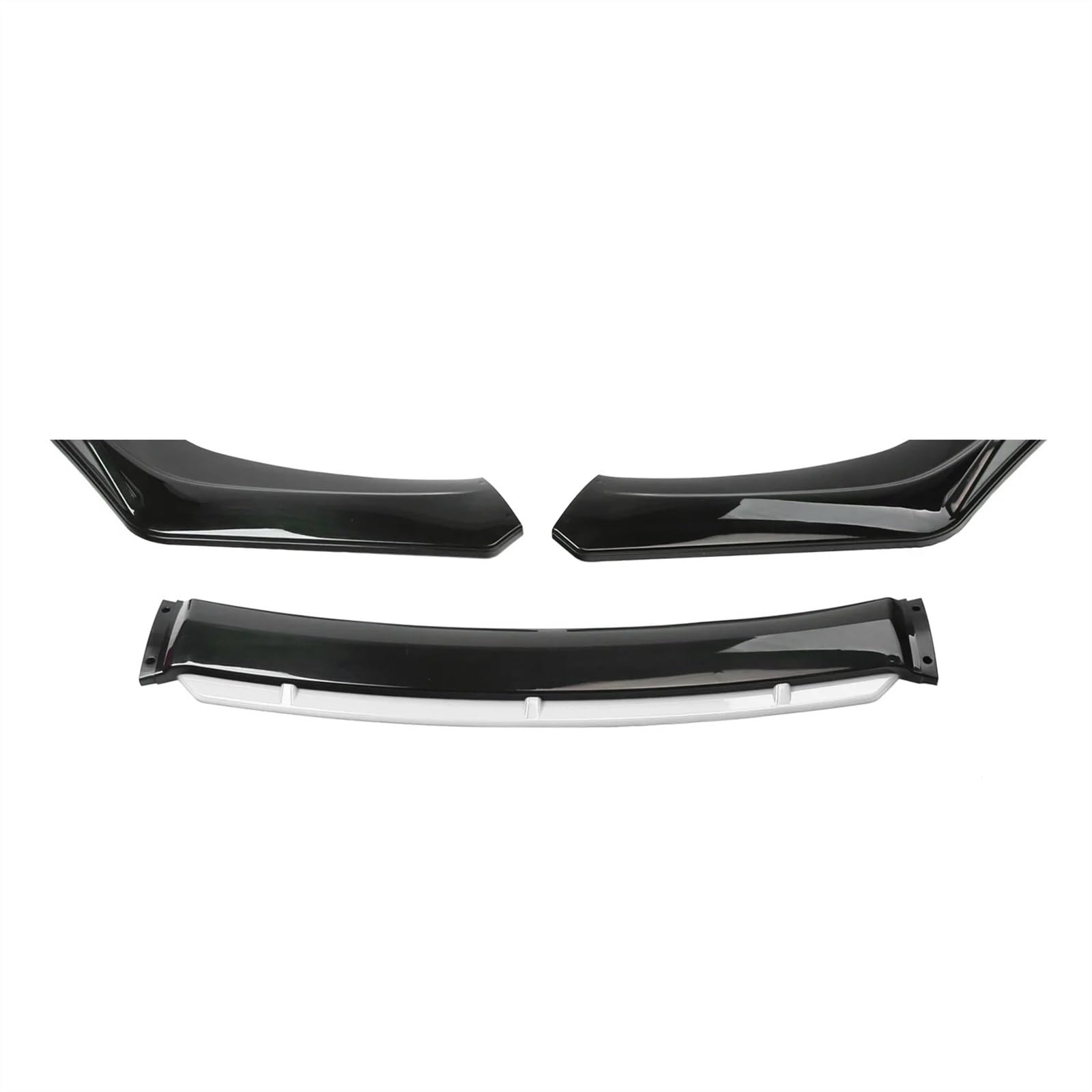 Frontlippe Spoiler Universal Frontspoiler Spoiler Splitter Lippen Auto Stoßstange Lip Protector Kinn Diffusor Body Kits Auto Externe Zubehör Auto Frontstoßstange Spoiler(Black with White) von Sqnbra