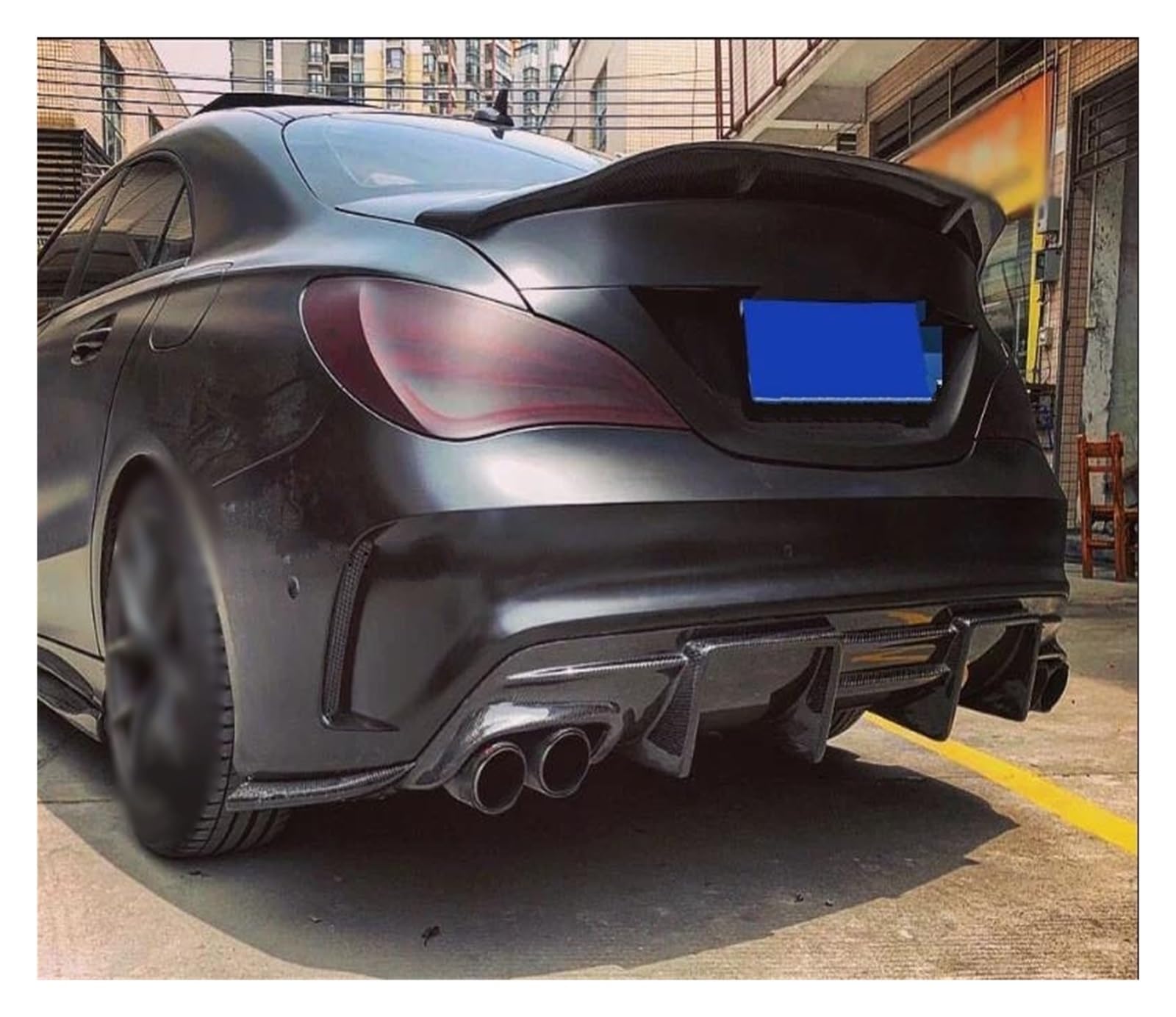 Heckspoiler Für Benz CLA45 W117 C117 Für CLA 200 250 260 Limousine 2013-2018 Carbon Fiber Heckspoiler Stamm Flügel Für CLA Klasse Hinten Flügel Spoilerlippe(Matt-schwarz) von Sqnbra