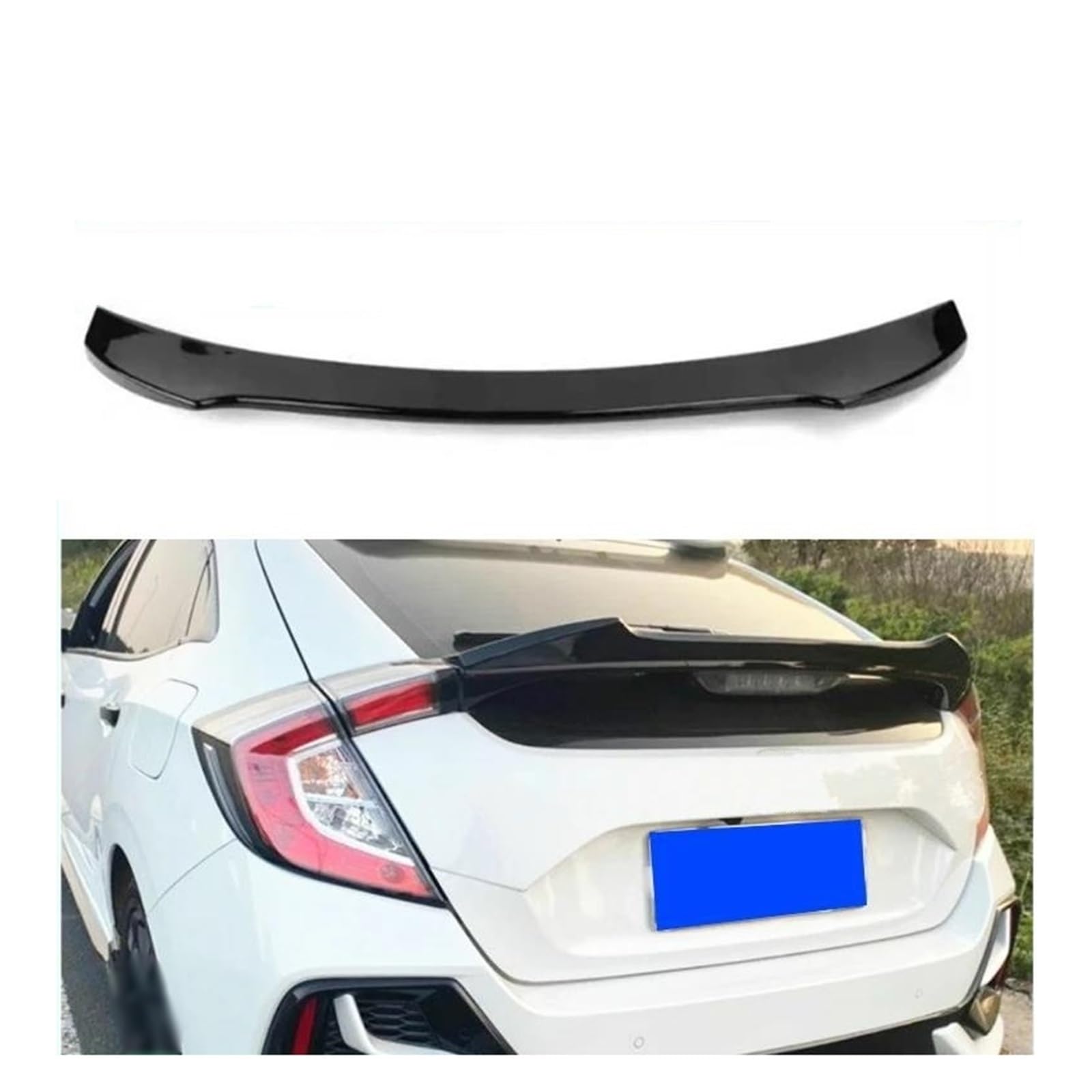 Heckspoiler Für Civic X 10th Fließheck 2017 2018 2019 Hinten Stamm Spoiler Flügel ABS Kunststoff Auto Heckspoiler Hinten Stamm Flügel Hinten Flügel Spoilerlippe(Carbon Fiber Patter) von Sqnbra