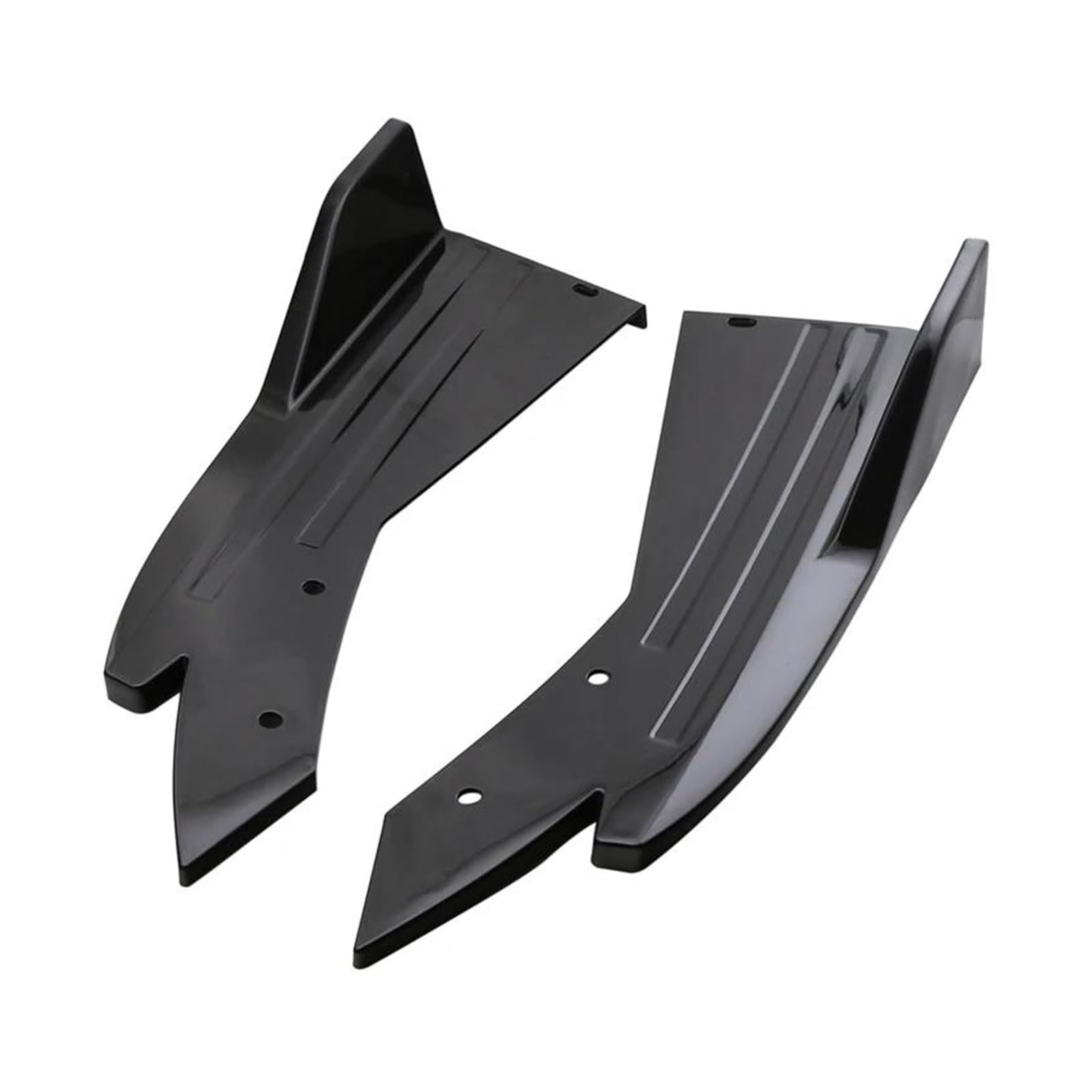 Heckspoiler Universal Winglet Seite Rock Spoiler Flügel Trim Splitter Stoßstange Schutz PP Auto Hintere Stoßstange Lippe Auto Hinten Ecke Kotflügel Spoilerlippe(Bright Black) von Sqnbra