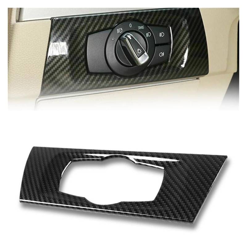 Panel Interieurleisten Auto Scheinwerfer Schalter Rahmen Trim Carbon Faser Für 3 Serie E90 E92 E93 2005 2006 2007 2008 2009 2010 2011 2012 Zubehör Auto Dekoration Innenraum(Headlight Switch) von Sqnbra