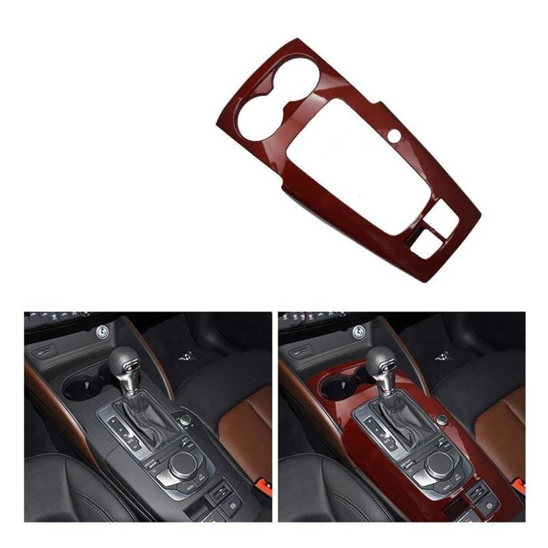 Panel Interieurleisten Auto Styling Center Konsole Getriebe Shift Panel Dekoration Aufkleber Trim Für A3 8V S3 2014-2020 Carbon Faser Auto Zubehör Auto Dekoration Innenraum(A Model Red) von Sqnbra