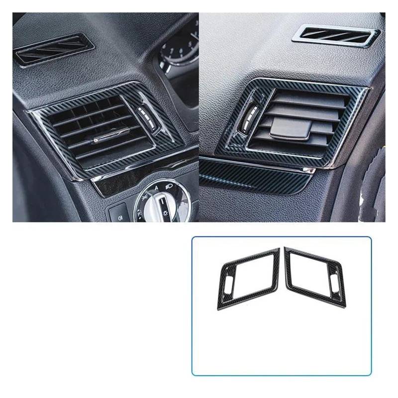 Panel Interieurleisten Edelstahl-Klimaanlagen-Auslassrahmen Für Beide Seiten, Dekoration, Abdeckung Für Benz E-Klasse Coupe W207 C207 2009–2013 Auto Dekoration Innenraum(Carbon Fiber Color-2) von Sqnbra