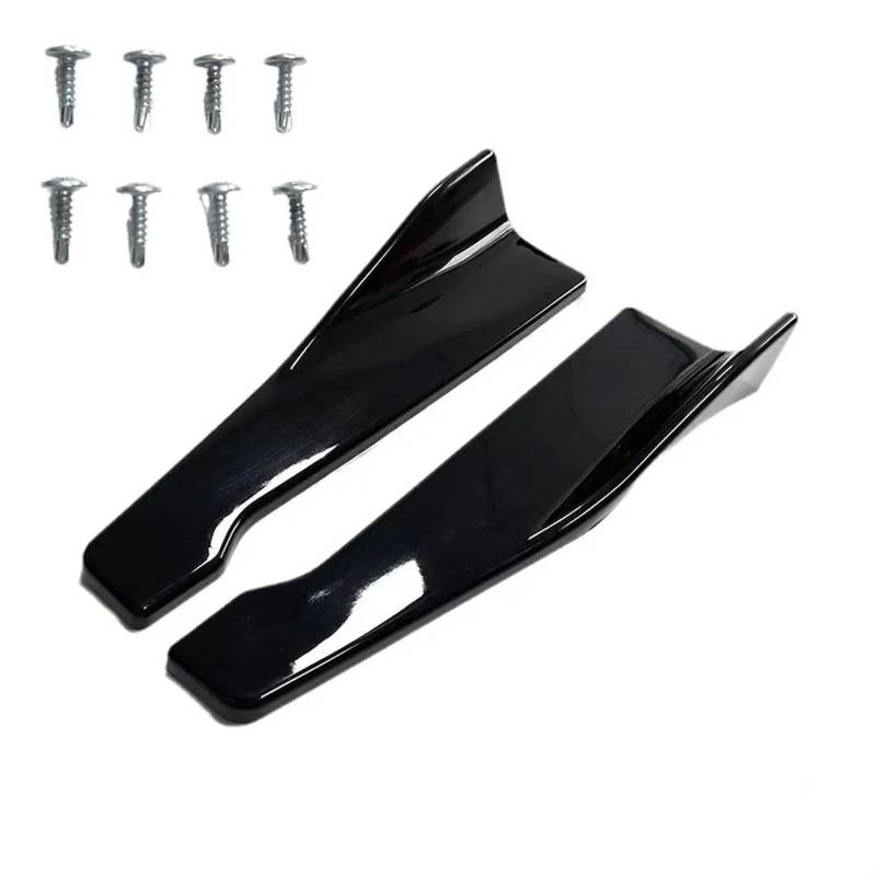 Seitenrock Flügel Diffusor Universal 48CM Länge Auto Seite Rock Bumper Spoiler Splitter Protector Scratch Für E90 Auto Seitenschürze(Bright Black) von Sqnbra